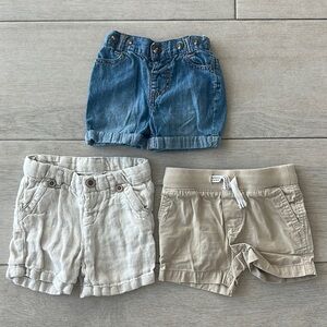 3 pairs of baby shorts size 6 months